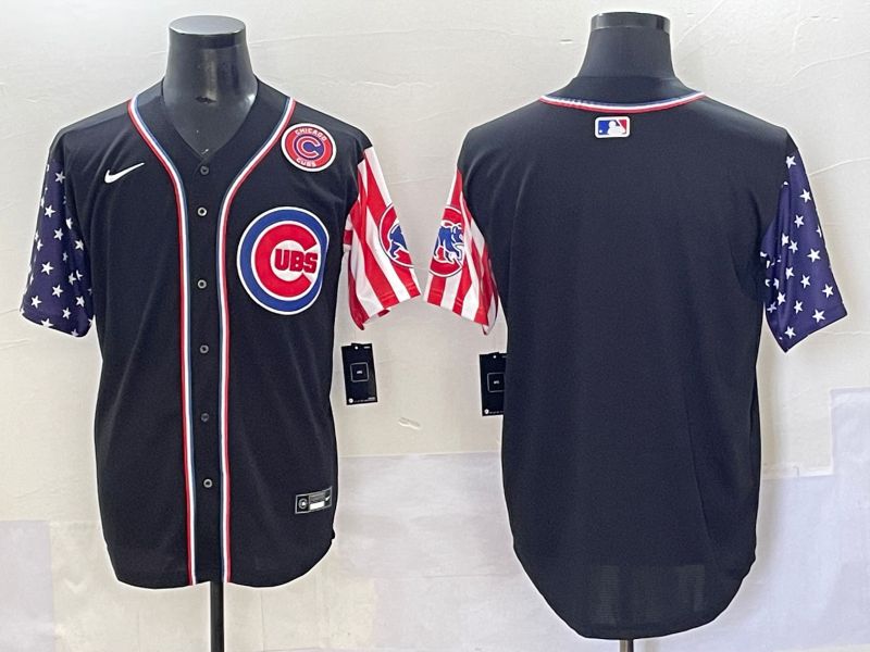 Men 2025 Chicago Cubs Blank Black a generation of national flags Joint Name Nike MLB Jersey style 2